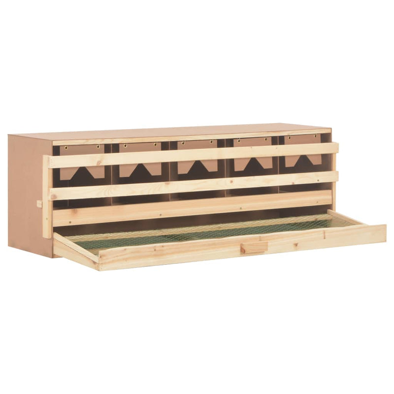vidaXL Chicken Laying Nest 5 Compartments 117x33x38 cm Solid Pine Wood
