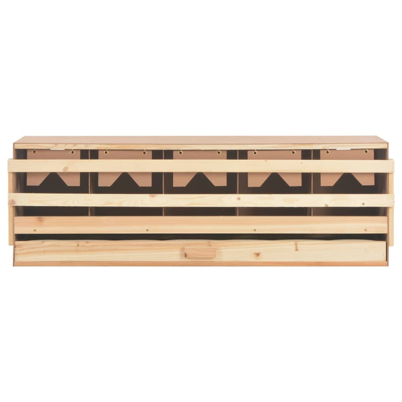 vidaXL Chicken Laying Nest 5 Compartments 117x33x38 cm Solid Pine Wood