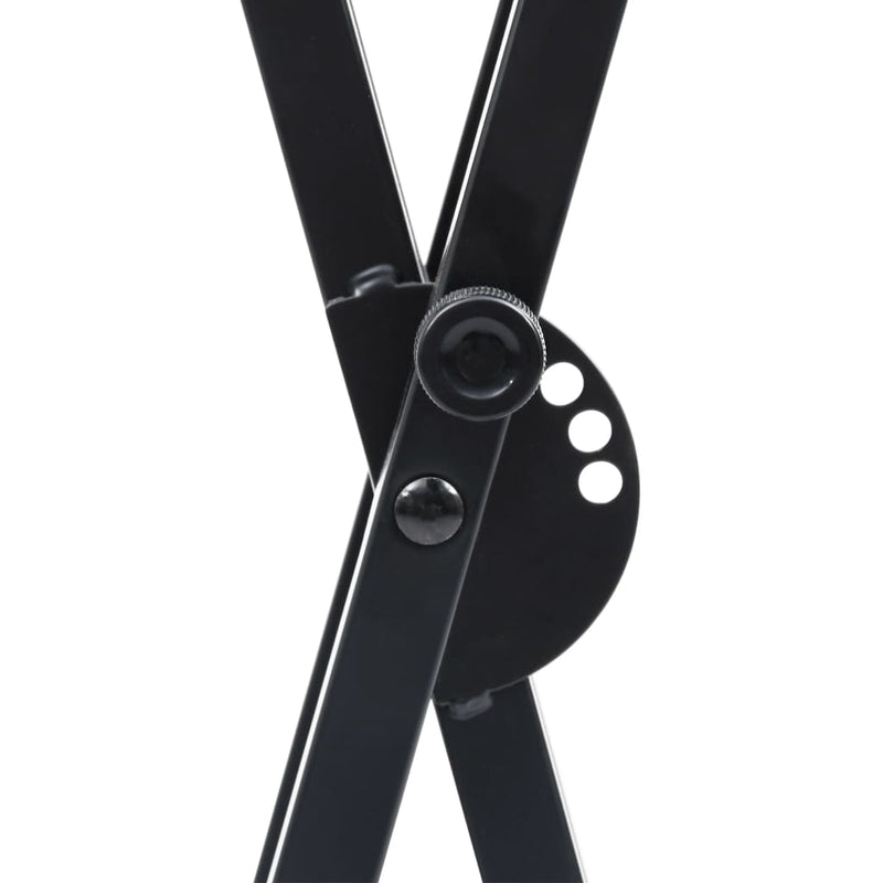 vidaXL Double Braced Keyboard Stand and Stool Set Black