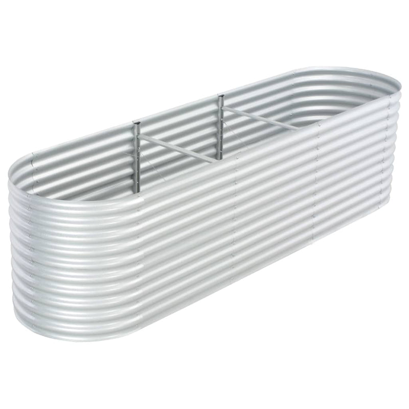 vidaXL Garden Raised Bed 320x80x81 cm Galvanised Steel Silver