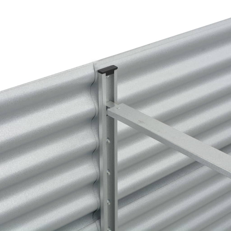 vidaXL Garden Raised Bed 320x80x81 cm Galvanised Steel Silver