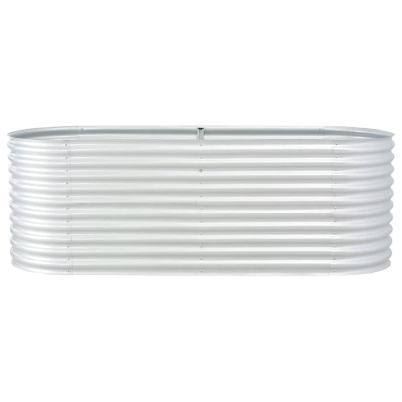 vidaXL Garden Raised Bed 240x80x81 cm Galvanised Steel Silver