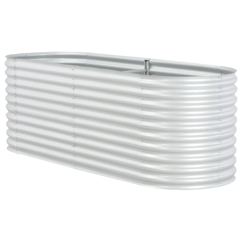 vidaXL Garden Raised Bed 240x80x81 cm Galvanised Steel Silver