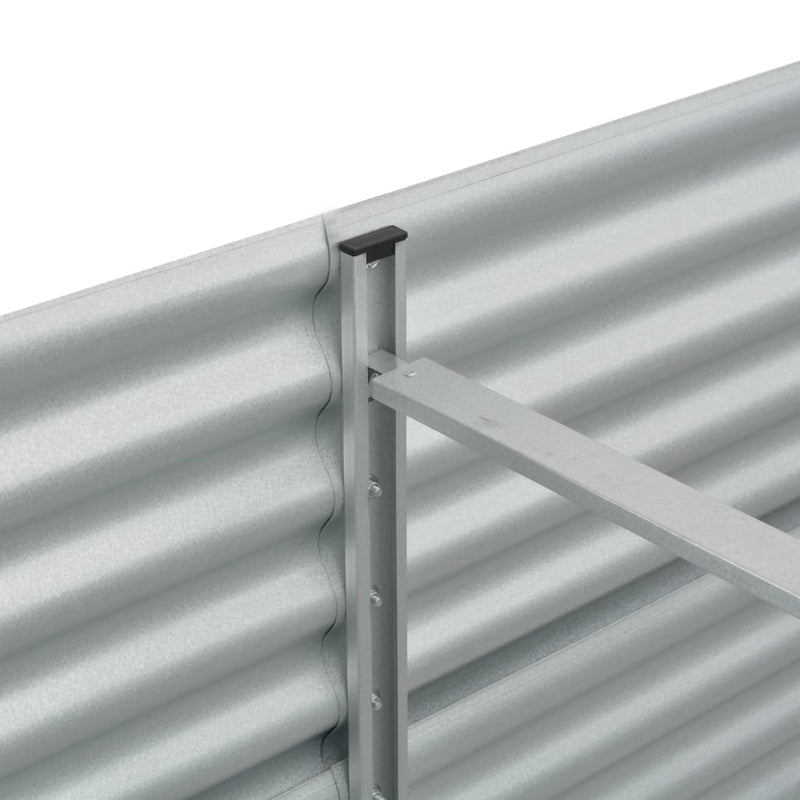 vidaXL Garden Raised Bed 240x80x81 cm Galvanised Steel Silver