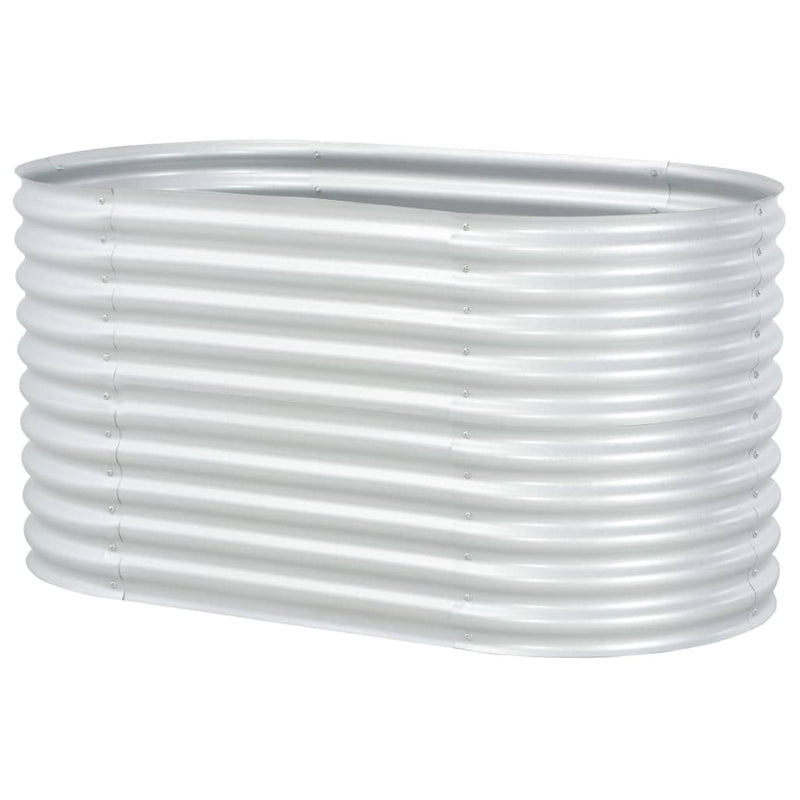 vidaXL Garden Raised Bed 160x80x81 cm Galvanised Steel Silver