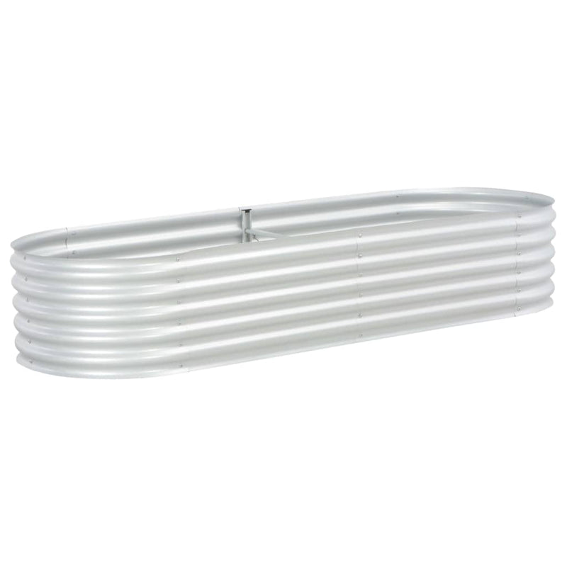 vidaXL Garden Raised Bed 240x80x44 cm Galvanised Steel Silver