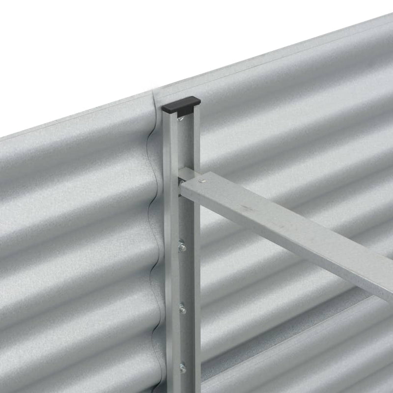 vidaXL Garden Raised Bed 240x80x44 cm Galvanised Steel Silver