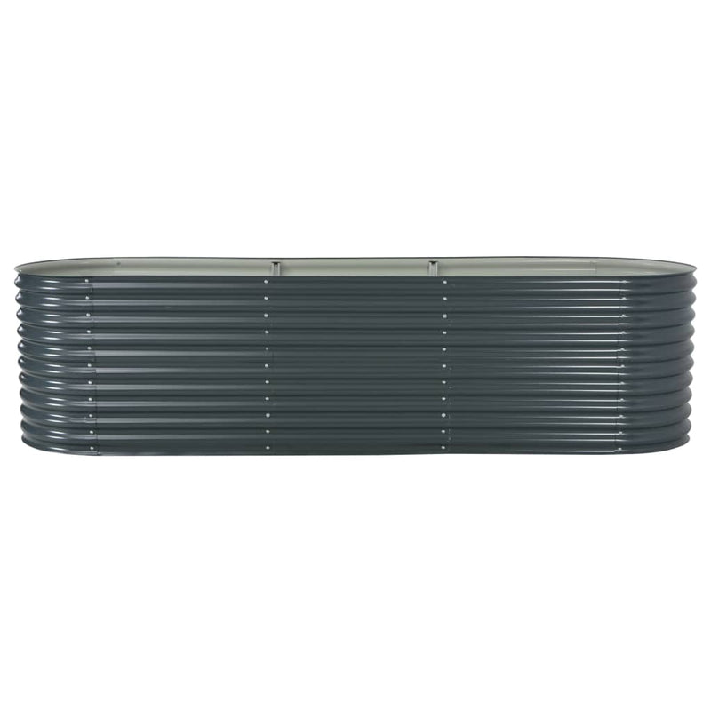 vidaXL Garden Raised Bed 320x80x81 cm Galvanised Steel Grey