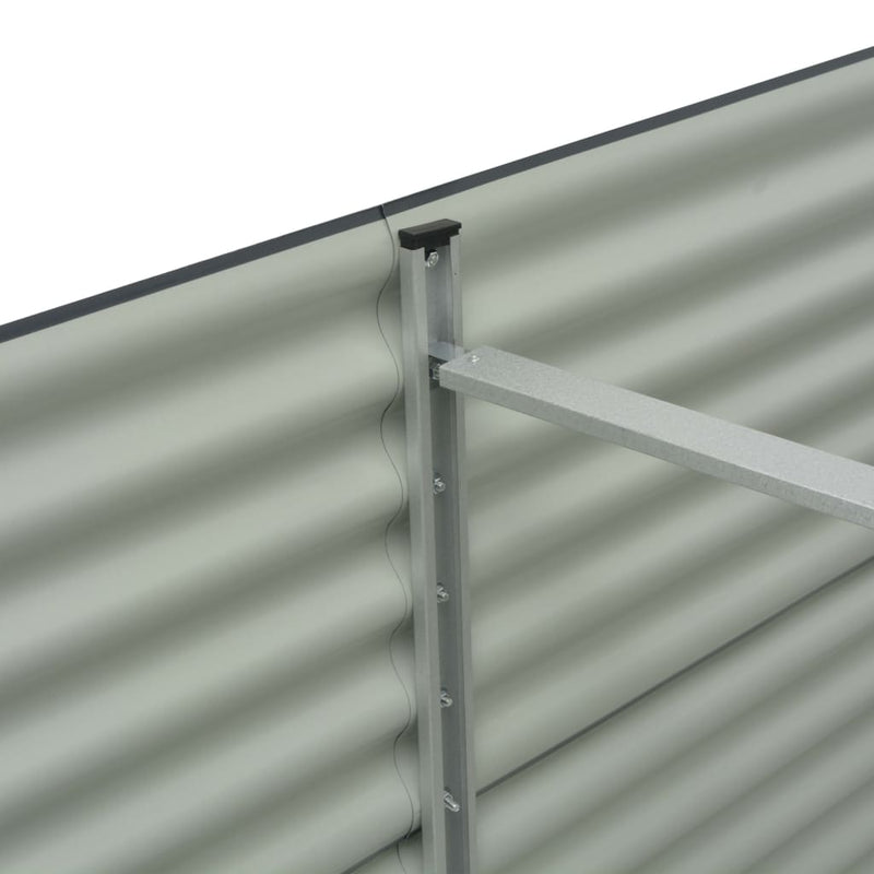 vidaXL Garden Raised Bed 320x80x81 cm Galvanised Steel Grey