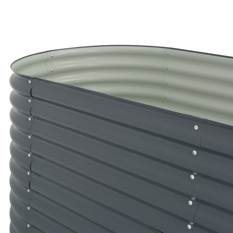 vidaXL Garden Raised Bed 320x80x81 cm Galvanised Steel Grey