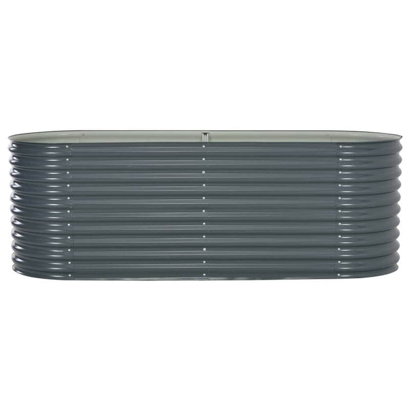 vidaXL Garden Raised Bed 240x80x81 cm Galvanised Steel Grey
