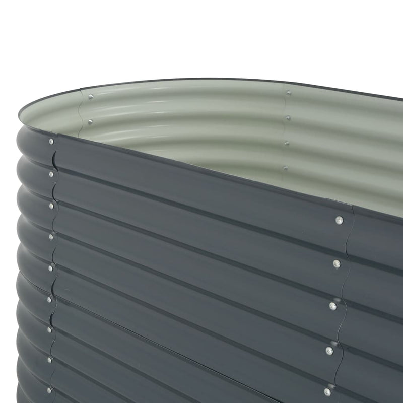 vidaXL Garden Raised Bed 240x80x81 cm Galvanised Steel Grey