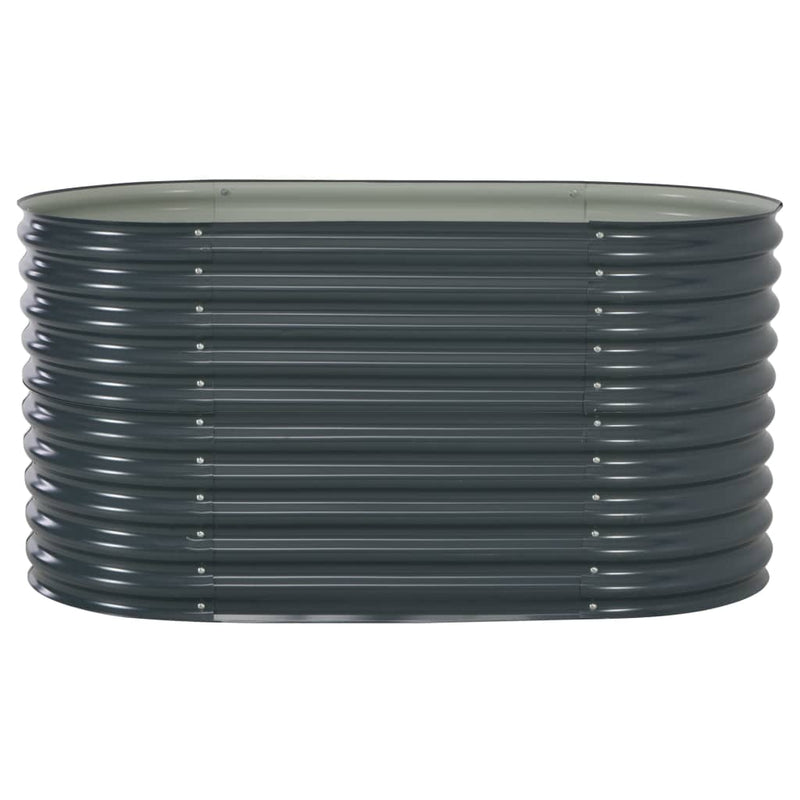vidaXL Garden Raised Bed 160x80x81 cm Galvanised Steel Grey