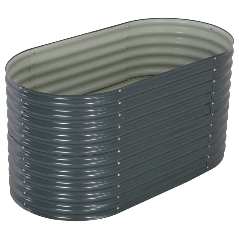 vidaXL Garden Raised Bed 160x80x81 cm Galvanised Steel Grey