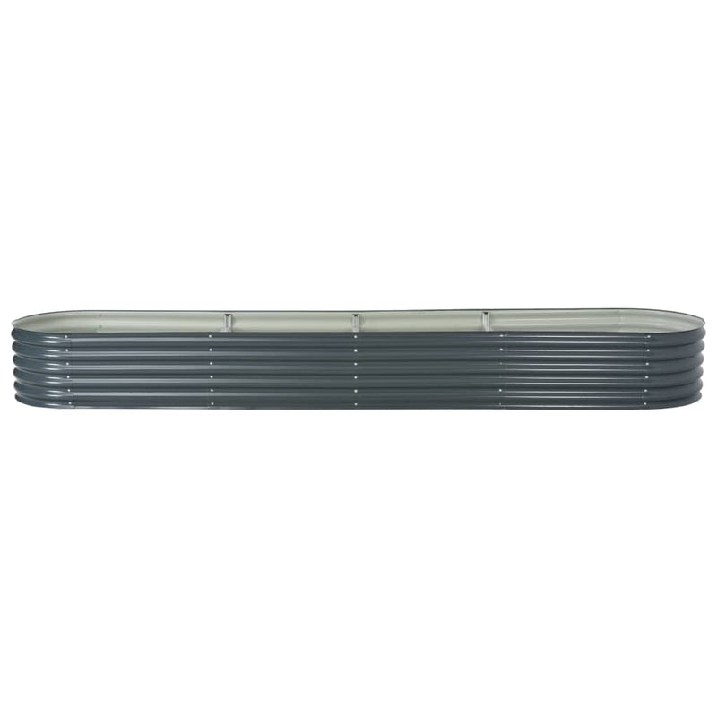 vidaXL Garden Raised Bed 400x80x44 cm Galvanised Steel Grey