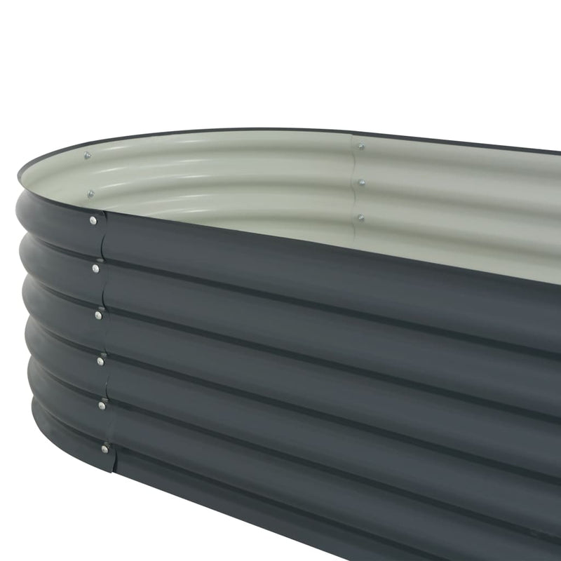 vidaXL Garden Raised Bed 400x80x44 cm Galvanised Steel Grey