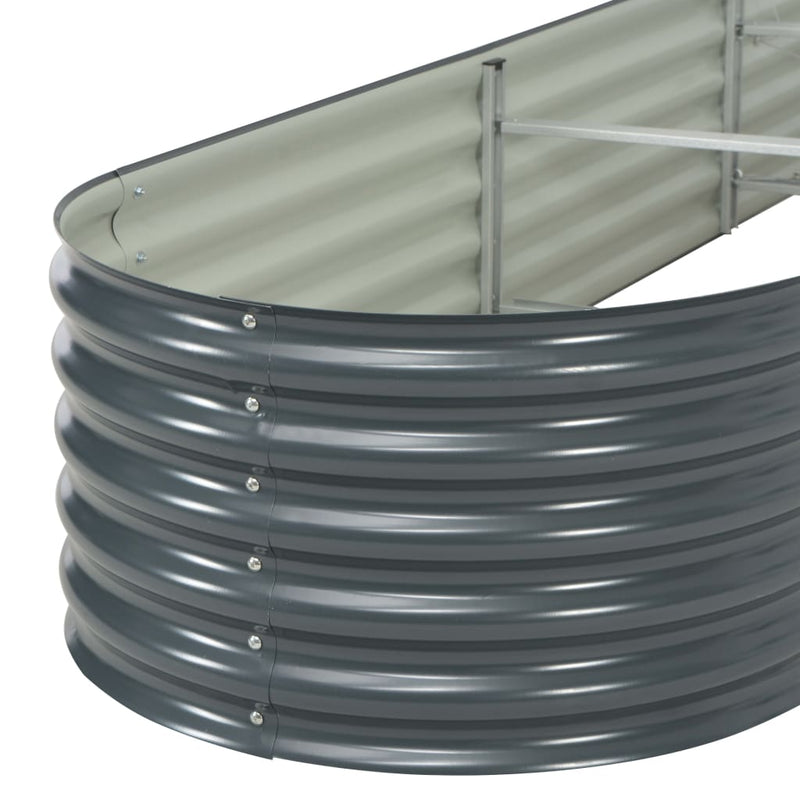 vidaXL Garden Raised Bed 400x80x44 cm Galvanised Steel Grey