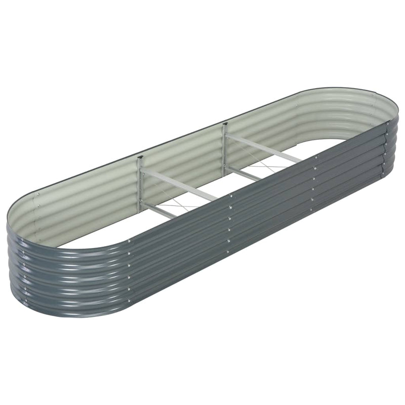 vidaXL Garden Raised Bed 320x80x44 cm Galvanised Steel Grey