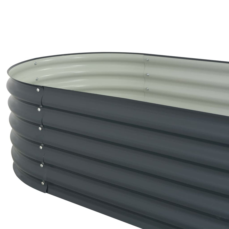 vidaXL Garden Raised Bed 320x80x44 cm Galvanised Steel Grey