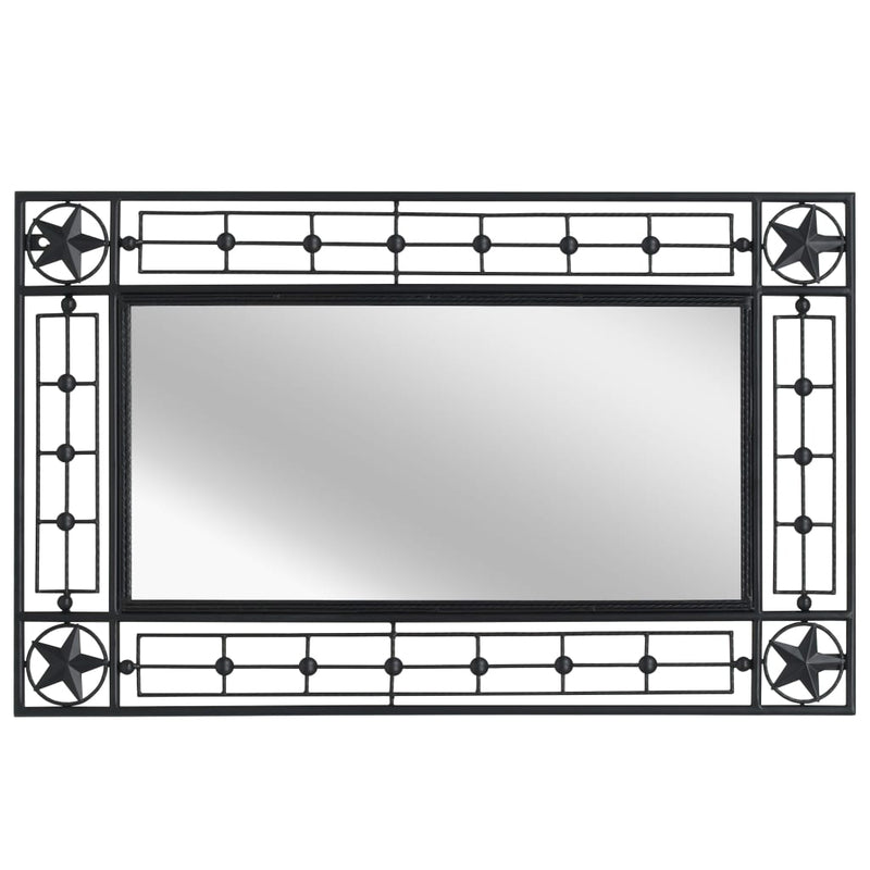 vidaXL Garden Wall Mirror Rectangular 50x80 cm Black