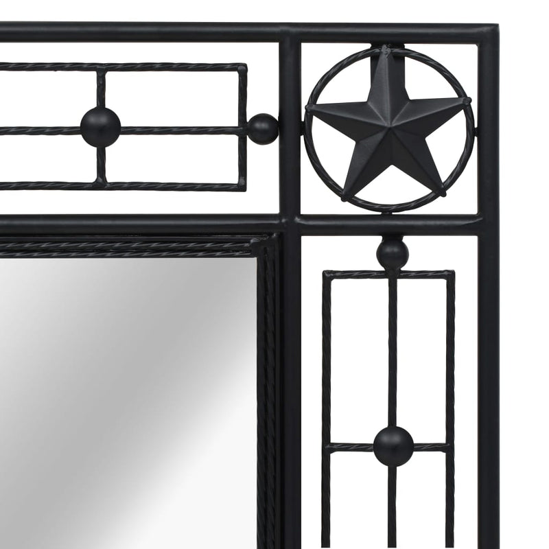 vidaXL Garden Wall Mirror Rectangular 50x80 cm Black