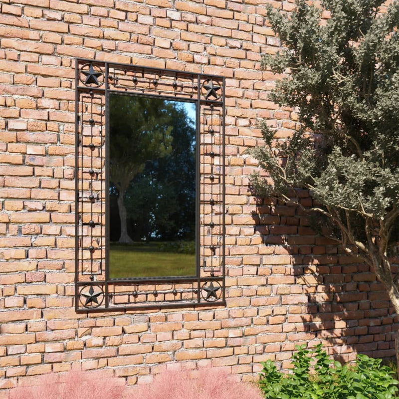 vidaXL Garden Wall Mirror Rectangular 50x80 cm Black