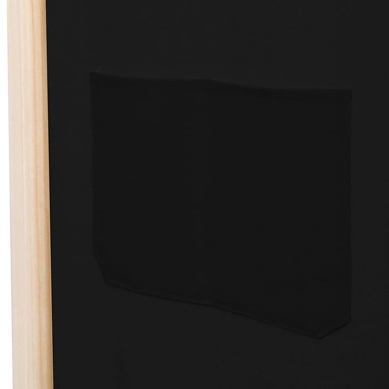 vidaXL 5-Panel Room Divider Black 200x170x4 cm Fabric