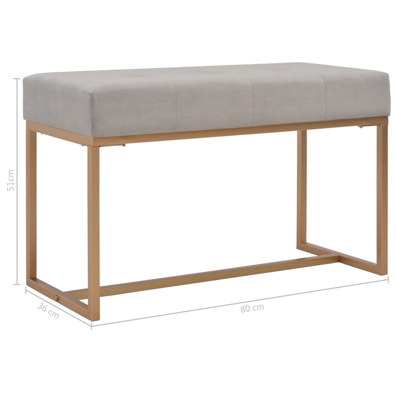 vidaXL Bench 80 cm Grey Velvet