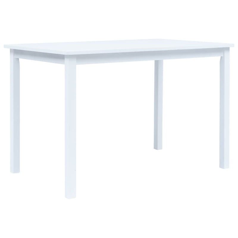 vidaXL Dining Table White 114x71x75 cm Solid Rubber Wood