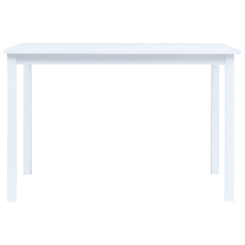 vidaXL Dining Table White 114x71x75 cm Solid Rubber Wood