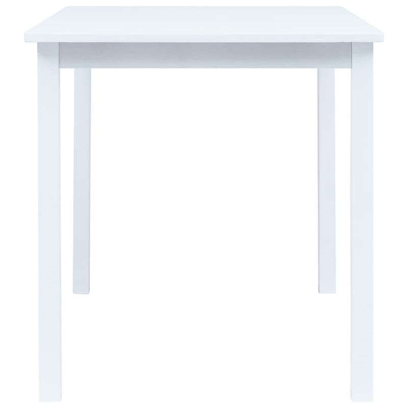 vidaXL Dining Table White 114x71x75 cm Solid Rubber Wood