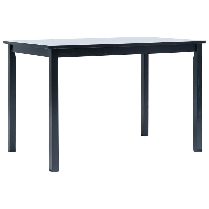 vidaXL Dining Table Black 114x71x75 cm Solid Rubber Wood