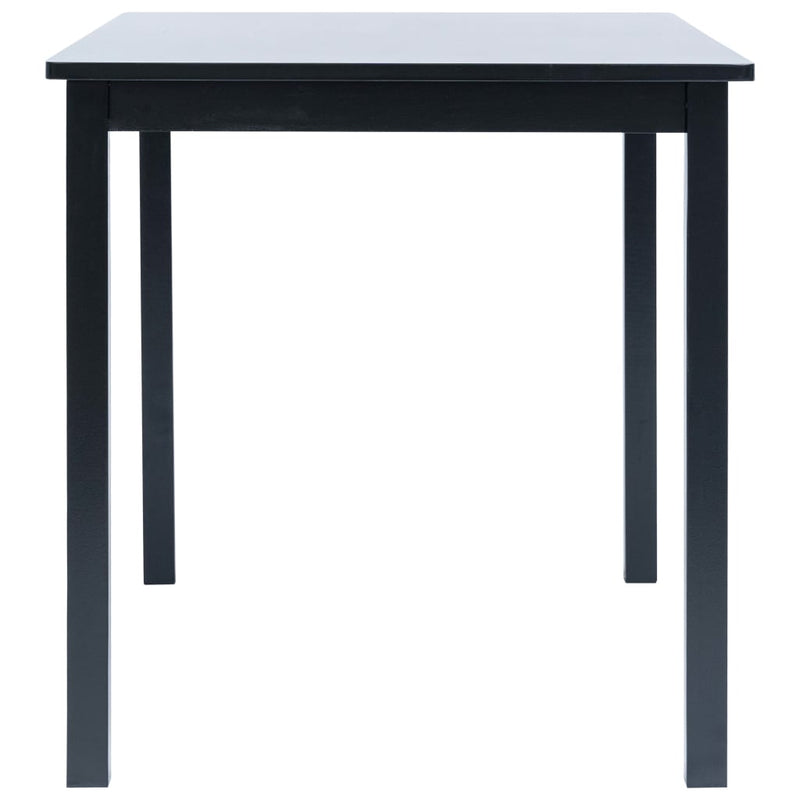 vidaXL Dining Table Black 114x71x75 cm Solid Rubber Wood