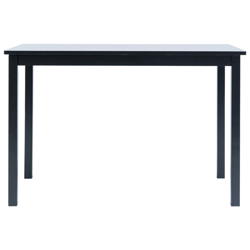 vidaXL Dining Table Black 114x71x75 cm Solid Rubber Wood