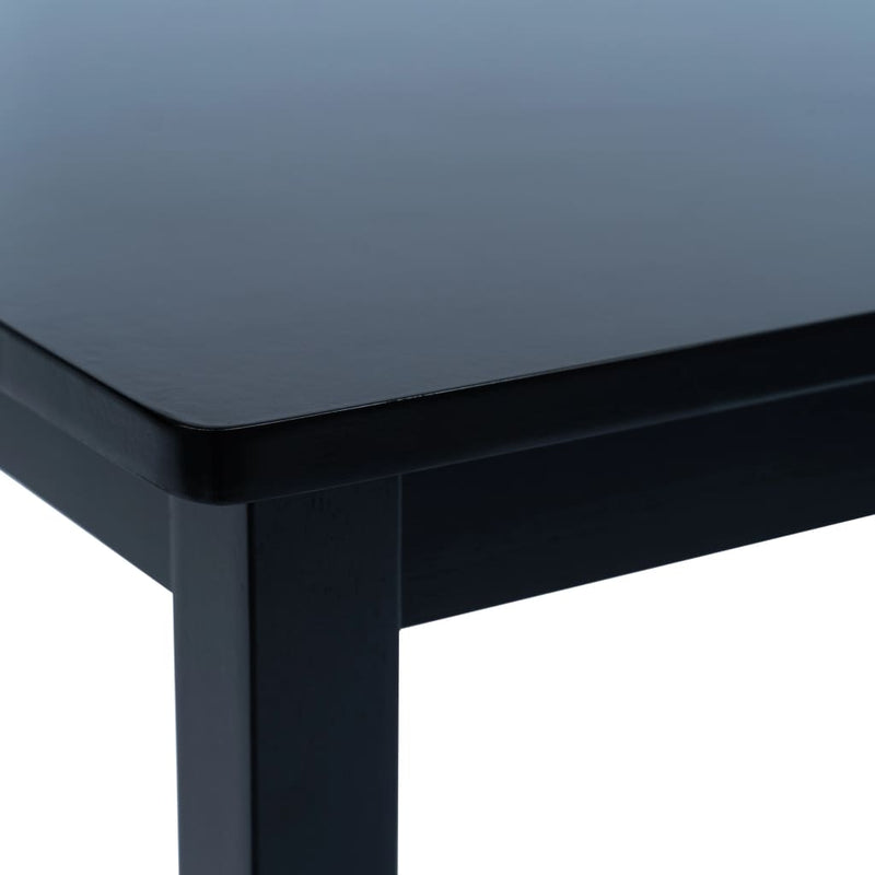 vidaXL Dining Table Black 114x71x75 cm Solid Rubber Wood