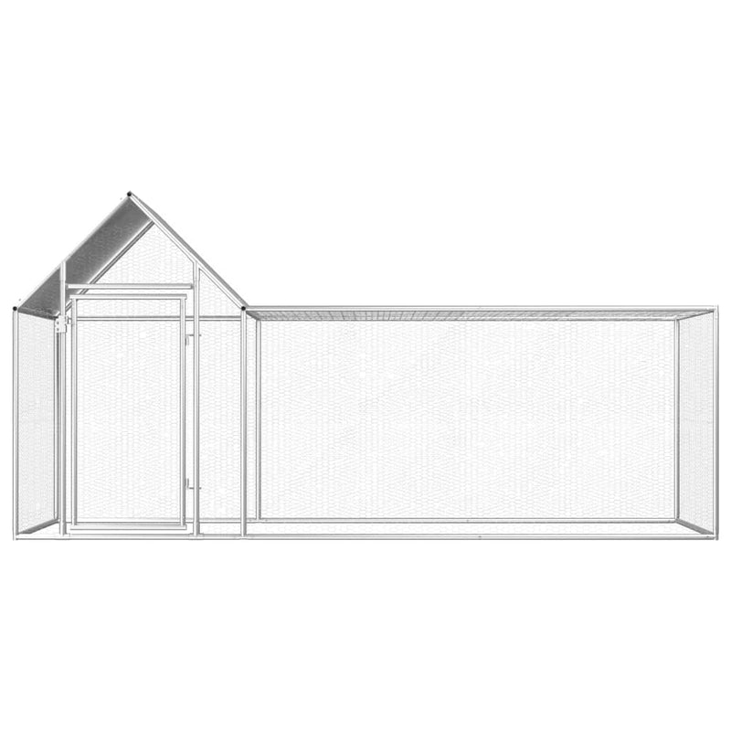 vidaXL Chicken Coop 3x1x1.5 m Galvanised Steel