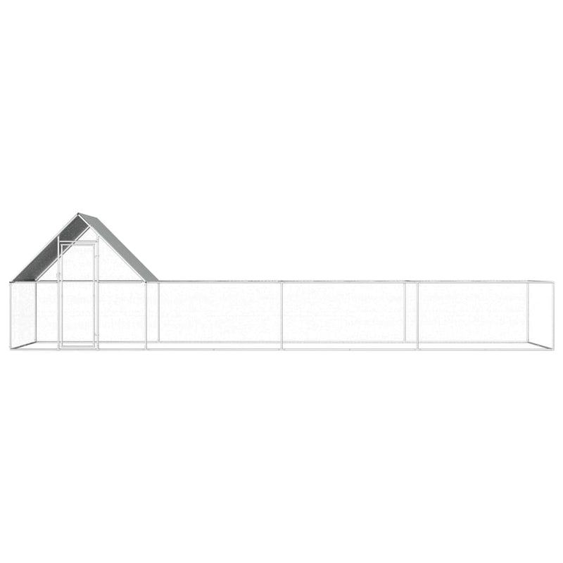 vidaXL Chicken Coop 8x2x2 m Galvanised Steel