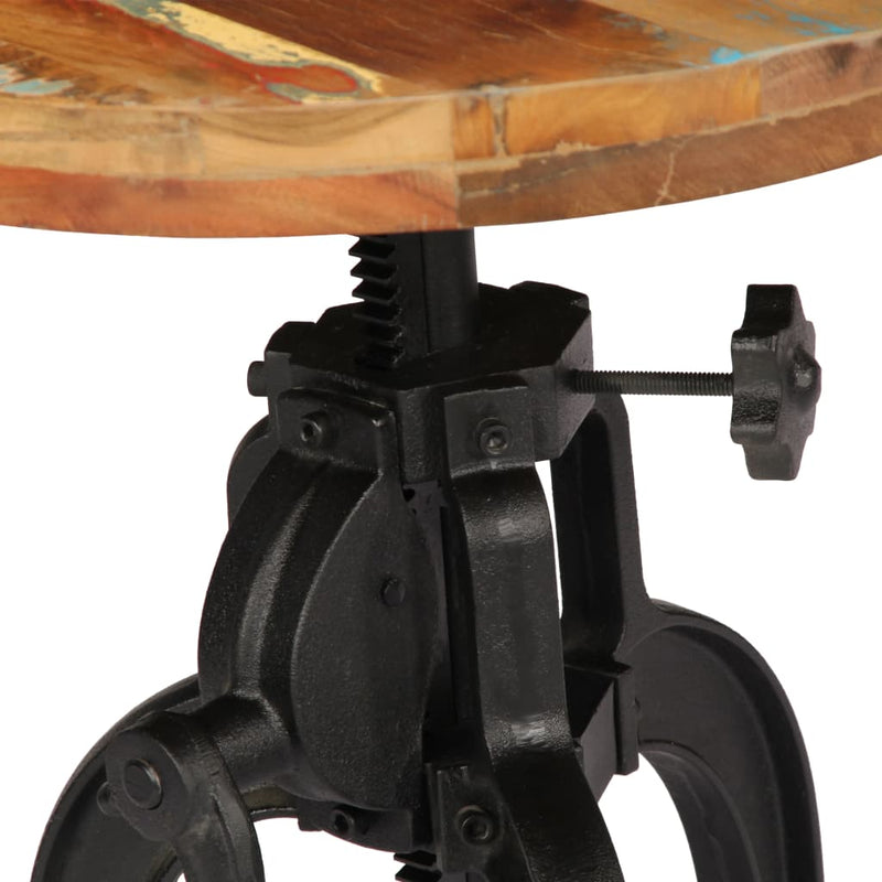 vidaXL Side Table 45x(45-62) cm Solid Reclaimed Wood and Cast Iron