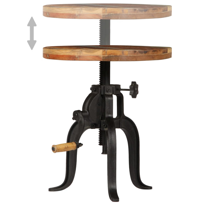 vidaXL Side Table 45x(45-62) cm Solid Reclaimed Wood and Cast Iron