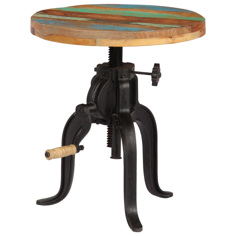 vidaXL Side Table 45x(45-62) cm Solid Reclaimed Wood and Cast Iron