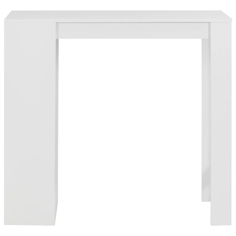 vidaXL Bar Table with Shelf White 110x50x103 cm