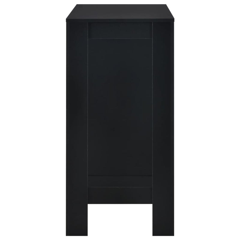 vidaXL Bar Table with Shelf Black 110x50x103 cm