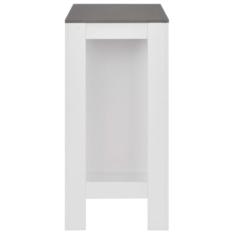 vidaXL Bar Table with Shelf White 110x50x103 cm