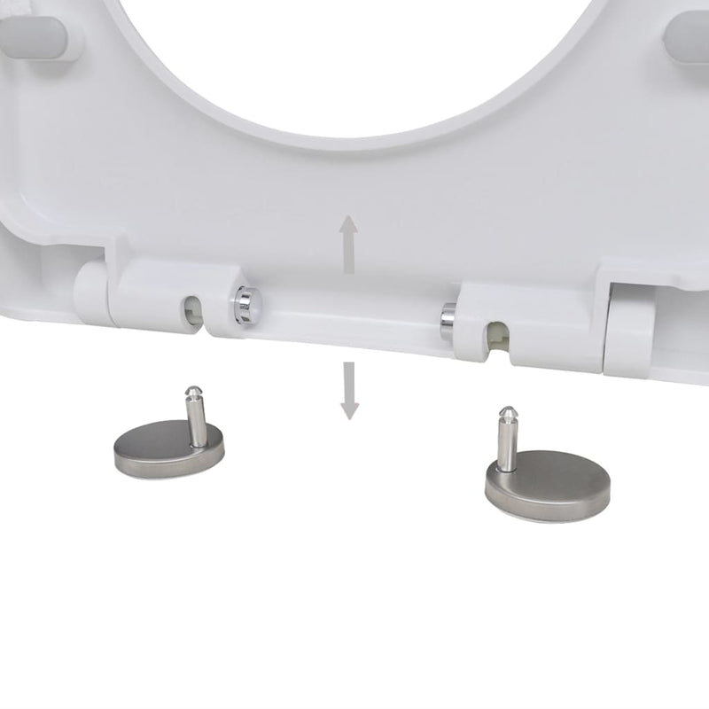 vidaXL Toilet Seats with Soft Close Lids 2 pcs Plastic White