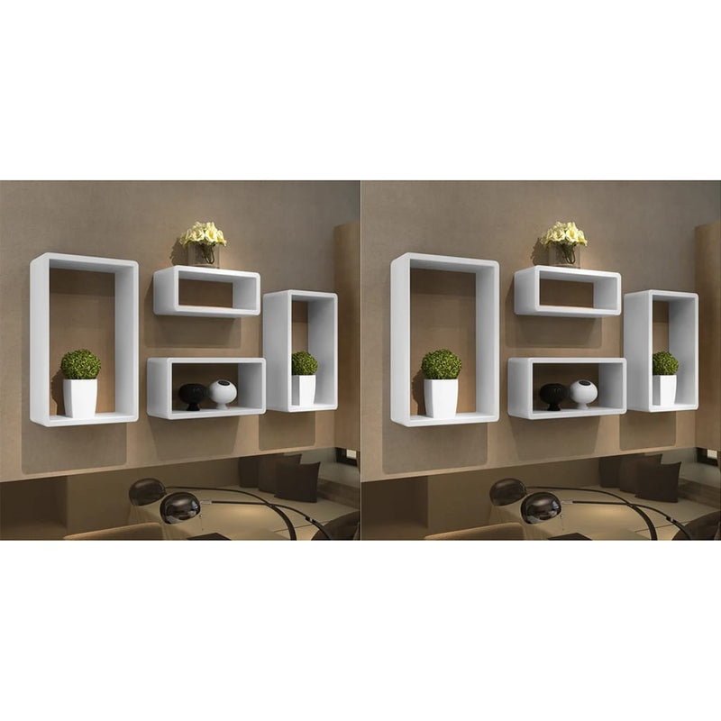 vidaXL Wall Cube Shelves 8 pcs White