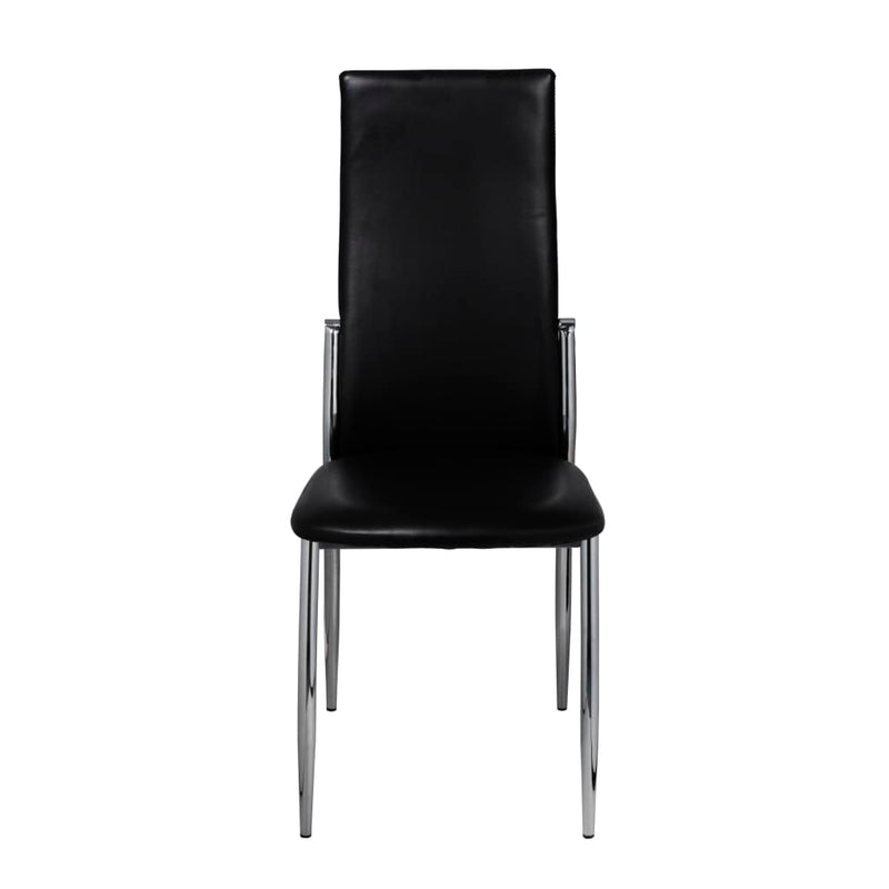 vidaXL Dining Chairs 4 pcs Black Faux Leather