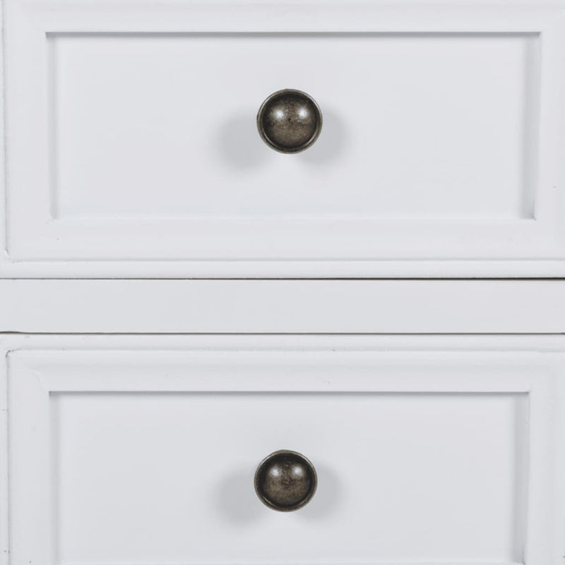 vidaXL Nightstand with 2 Drawers MDF White