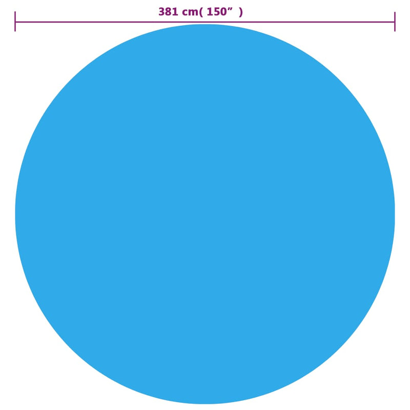 vidaXL Floating Round PE Solar Pool Film 381 cm Blue