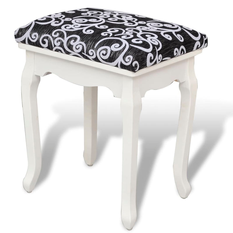 vidaXL Dressing Stool Black Fabric
