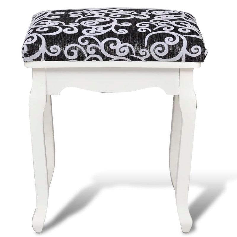 vidaXL Dressing Stool Black Fabric